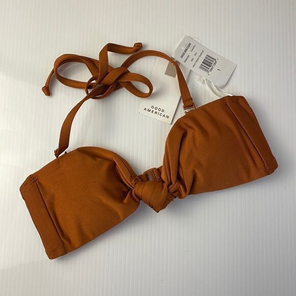Copied - Good American Rust Knot Front Bikini Top Size S (2-4) NEW with Tags - Picture 1 of 7